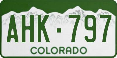 CO license plate AHK797