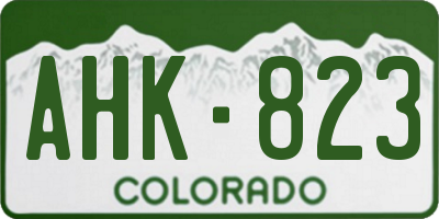 CO license plate AHK823