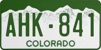 CO license plate AHK841