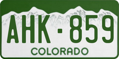 CO license plate AHK859