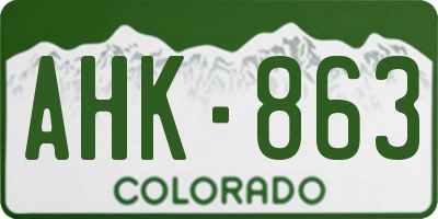CO license plate AHK863
