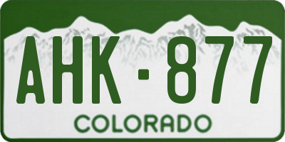 CO license plate AHK877