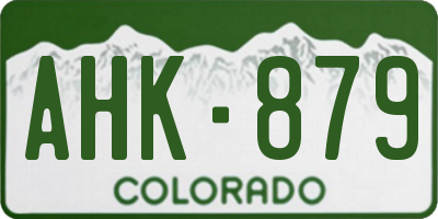 CO license plate AHK879