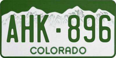 CO license plate AHK896