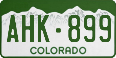 CO license plate AHK899