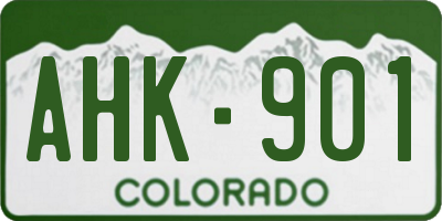 CO license plate AHK901