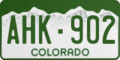 CO license plate AHK902