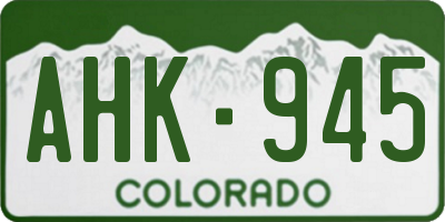 CO license plate AHK945