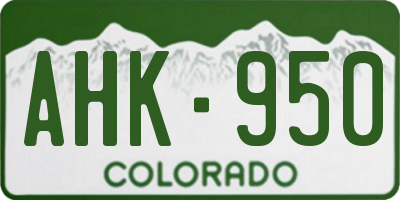 CO license plate AHK950