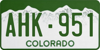 CO license plate AHK951