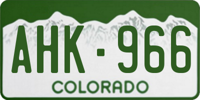 CO license plate AHK966