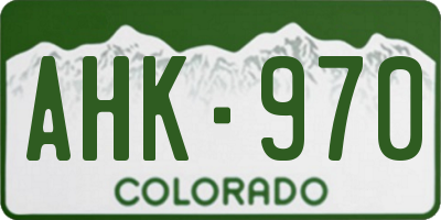 CO license plate AHK970
