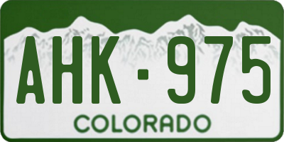 CO license plate AHK975