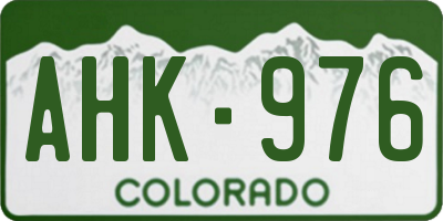 CO license plate AHK976