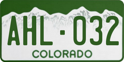 CO license plate AHL032