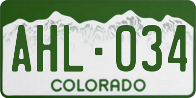 CO license plate AHL034