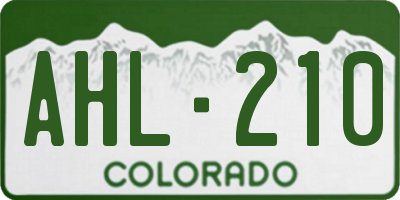 CO license plate AHL210