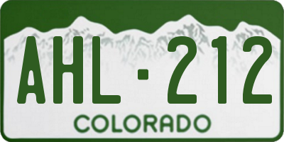 CO license plate AHL212