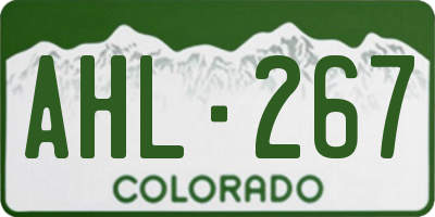 CO license plate AHL267