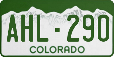 CO license plate AHL290
