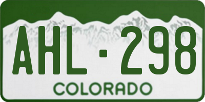 CO license plate AHL298