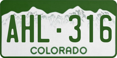 CO license plate AHL316