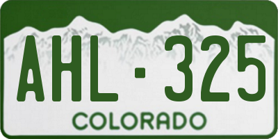 CO license plate AHL325