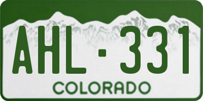 CO license plate AHL331