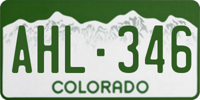 CO license plate AHL346