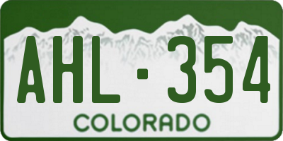 CO license plate AHL354