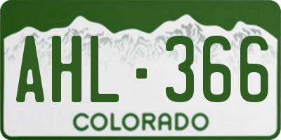 CO license plate AHL366