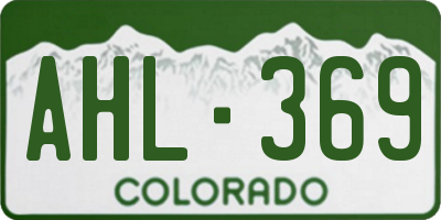 CO license plate AHL369