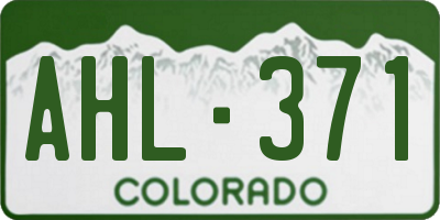 CO license plate AHL371