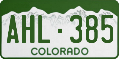 CO license plate AHL385