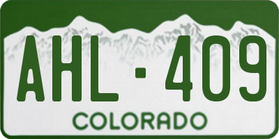 CO license plate AHL409