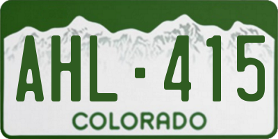 CO license plate AHL415