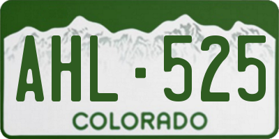 CO license plate AHL525