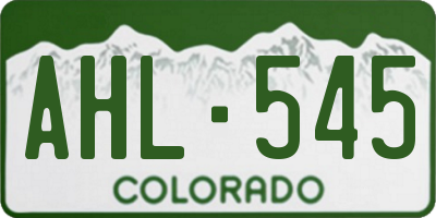 CO license plate AHL545