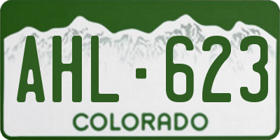 CO license plate AHL623