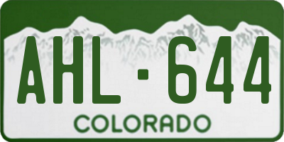CO license plate AHL644