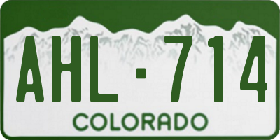 CO license plate AHL714
