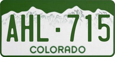 CO license plate AHL715