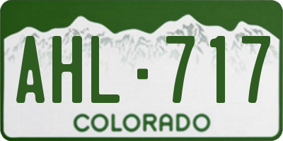 CO license plate AHL717