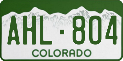 CO license plate AHL804