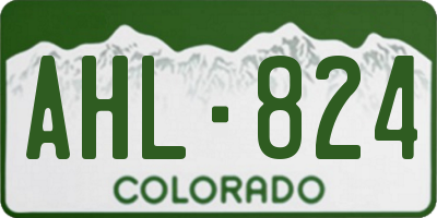 CO license plate AHL824