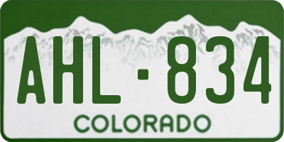 CO license plate AHL834