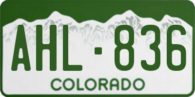 CO license plate AHL836