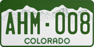 CO license plate AHM008