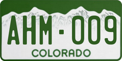 CO license plate AHM009
