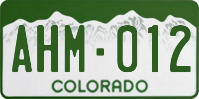 CO license plate AHM012